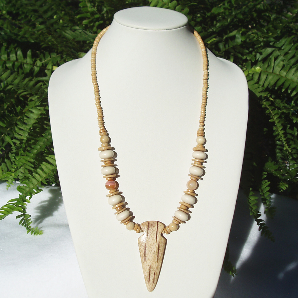 Wood Necklace with Pendant